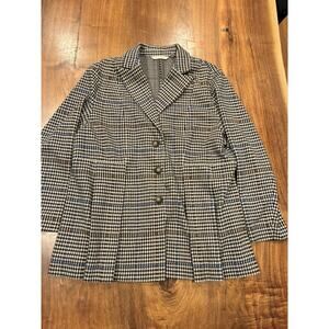 Soft‎ Surroundings Jacket Womens PXL Petite Blazer Houndstooth Plaid Pleated